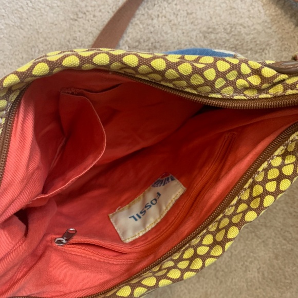 Euc vintage Y2K fossil flower power canvas crossbody with braided straps - Picture 2 of 2